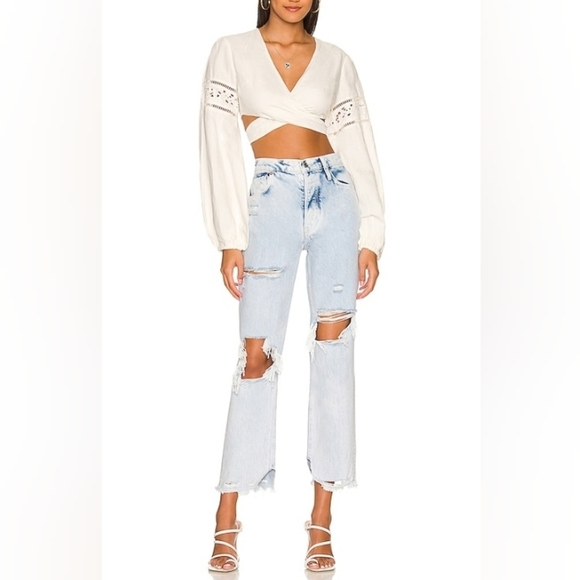 NWT Free People Tapered Baggy Boyfriend in Purple Rock - Picture 4 of 5